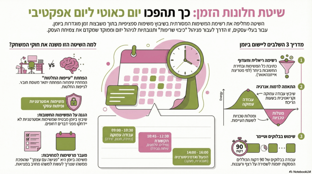 שיטת חלונות הזמן - סיכום